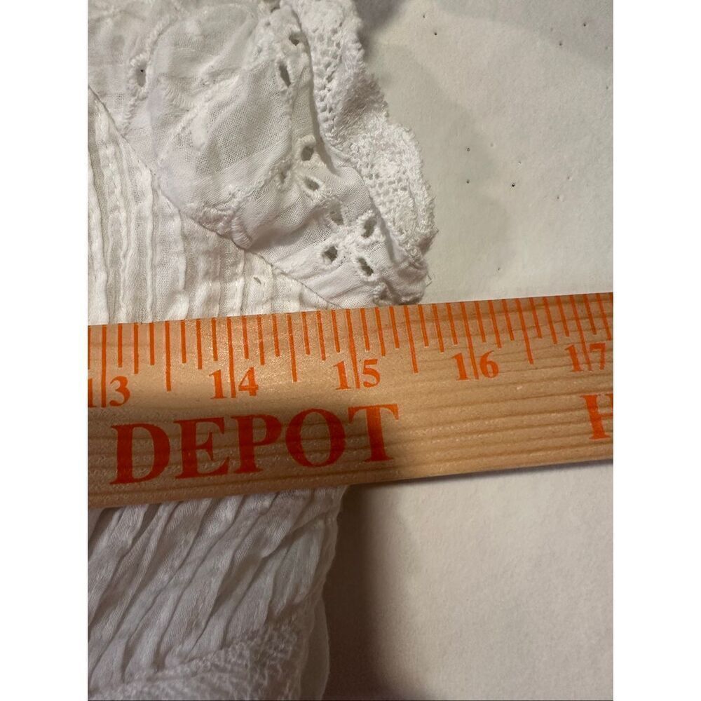 LoveShackFancy Audrina Dress White Eyelet Lace Mini Dress Size Large Boho - Picture 5 of 9